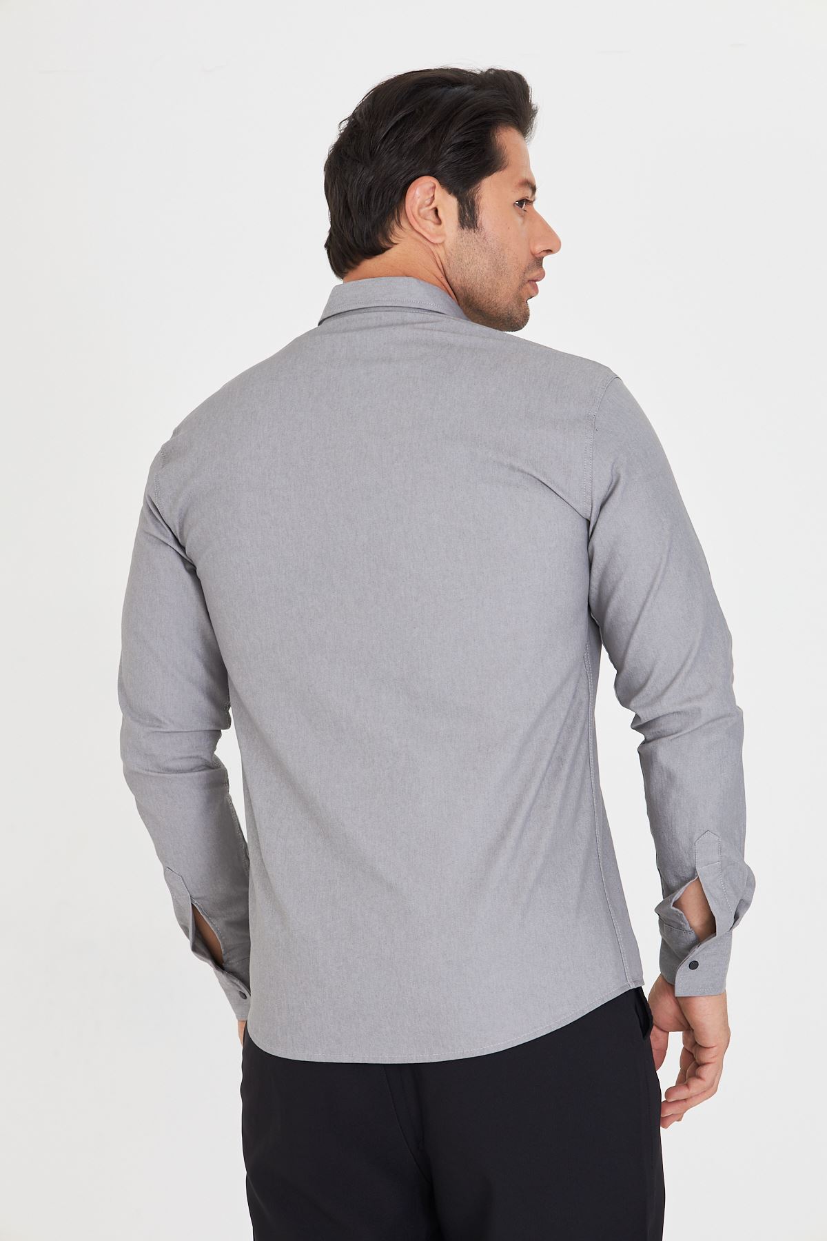 Erkek Beyaz Oduncu Gömlek Düğmeli