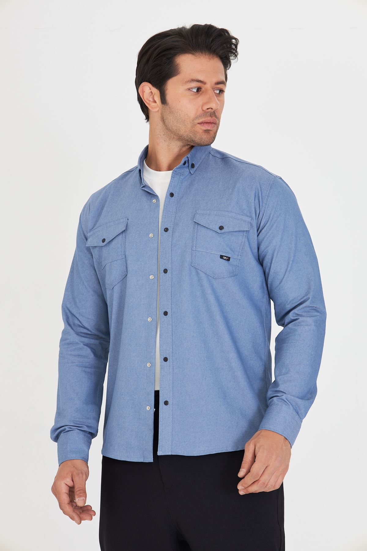 Slim Fit Jeans - Kot Erkek Gömlek Günlük Kullanıma Uygun