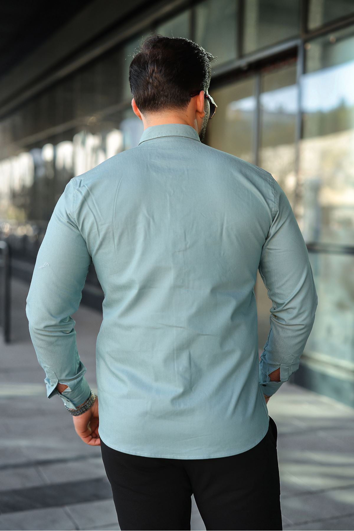 Slim Fit Jeans - Kot Erkek Gömlek Günlük Kullanıma Uygun