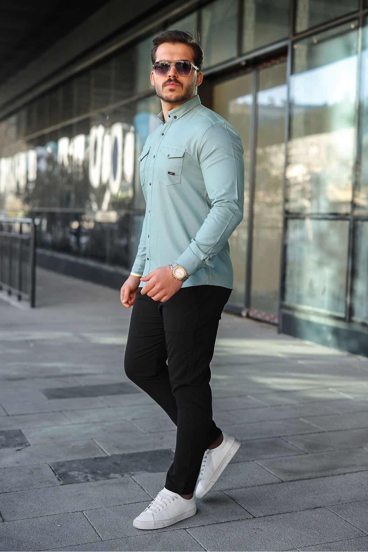 Slim Fit Jeans - Kot Erkek Gömlek Günlük Kullanıma Uygun