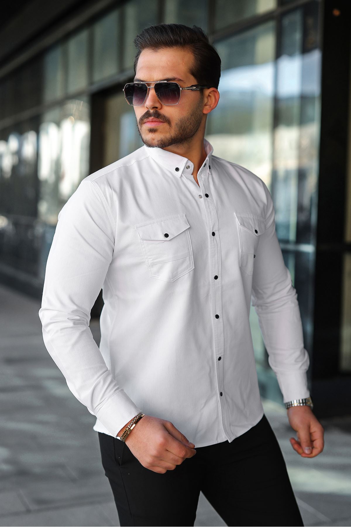 Slim Fit Jeans - Kot Erkek Gömlek Günlük Kullanıma Uygun