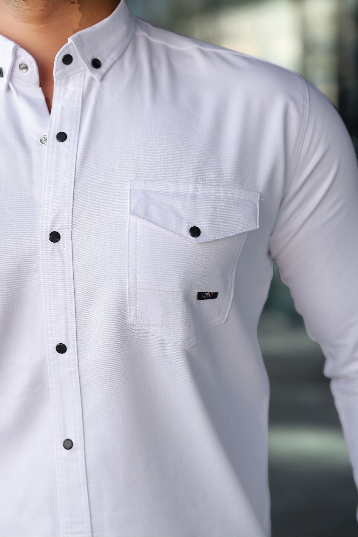 Slim Fit Jeans - Kot Erkek Gömlek Günlük Kullanıma Uygun