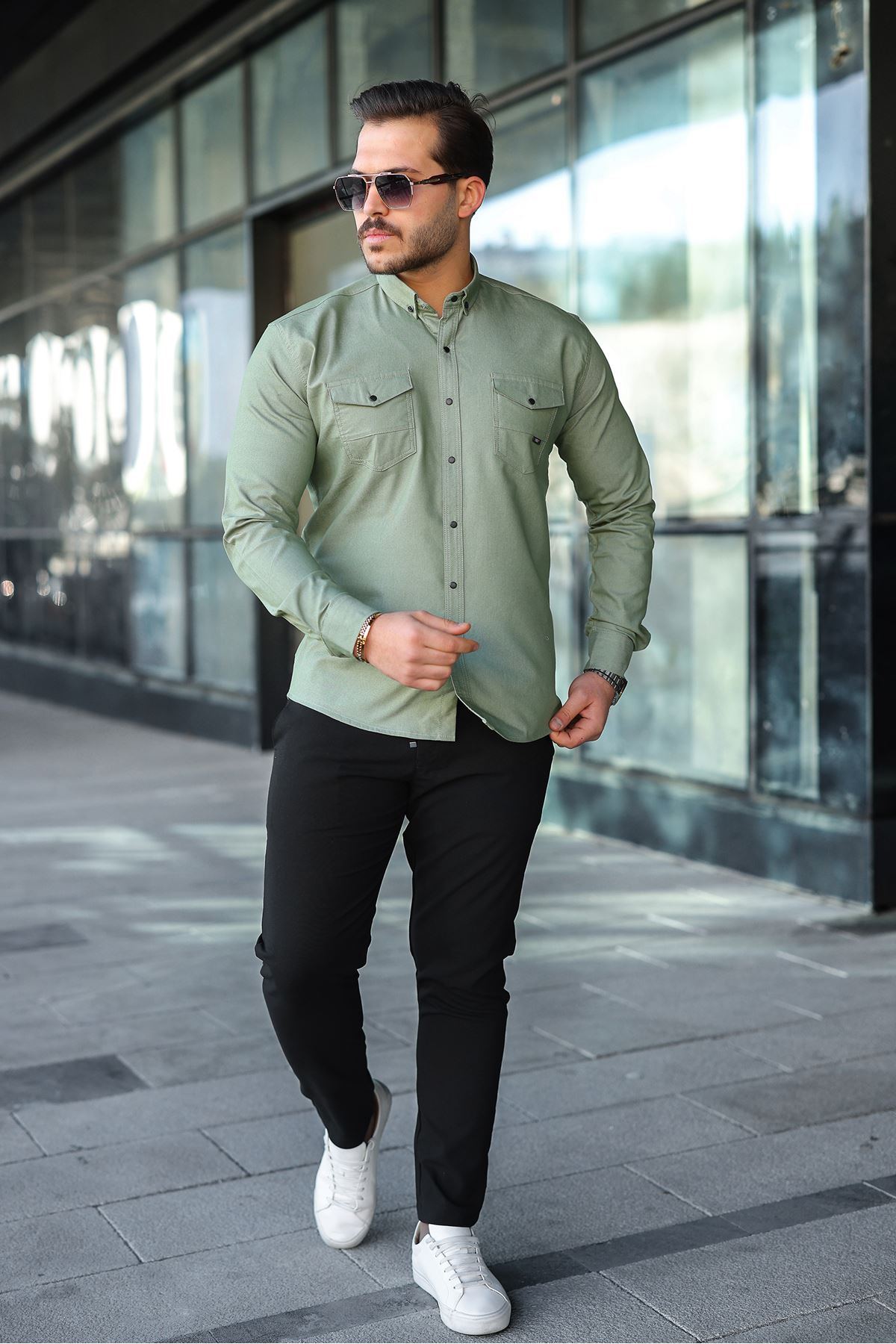 Slim Fit Jeans - Kot Erkek Gömlek Günlük Kullanıma Uygun