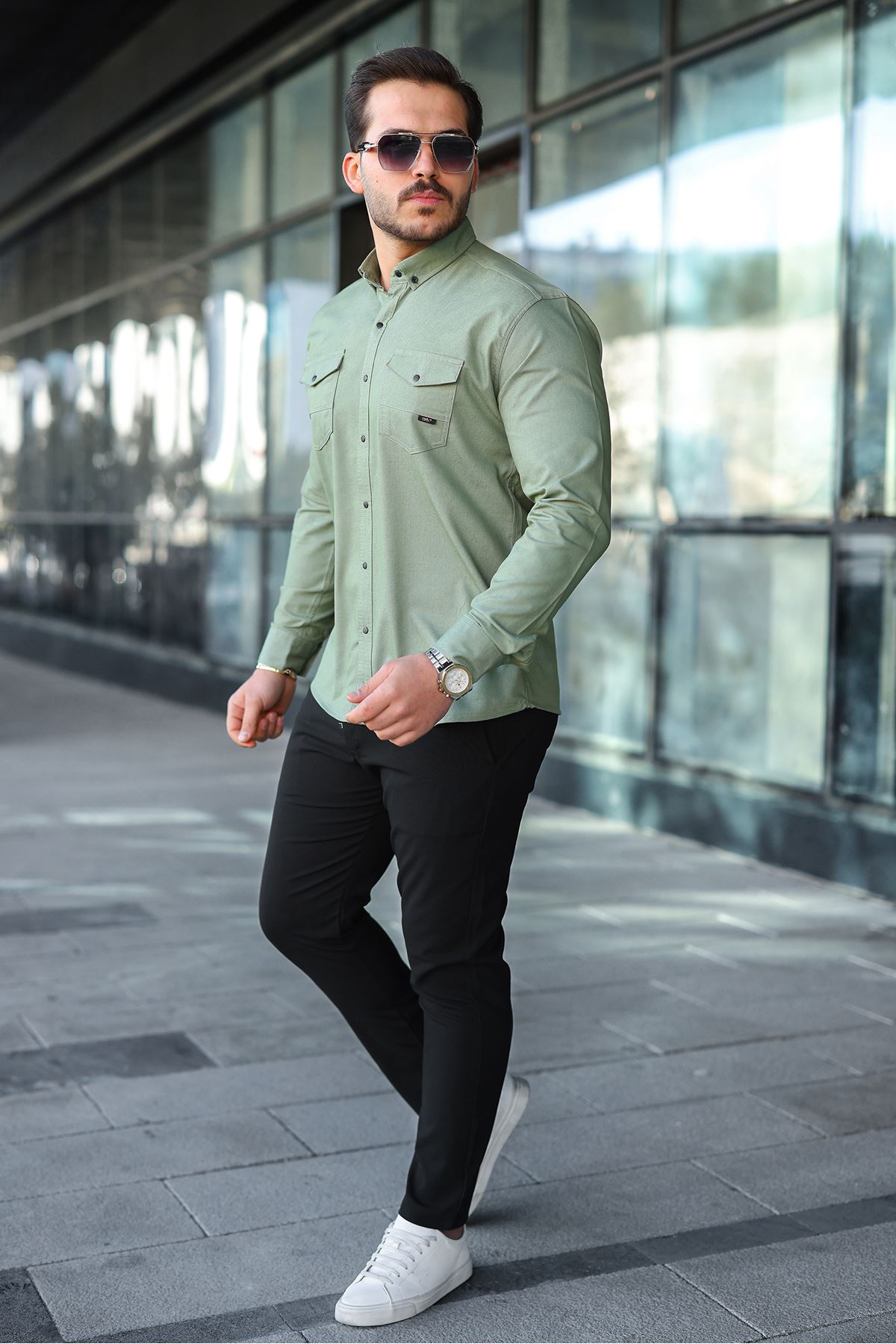 Slim Fit Jeans - Kot Erkek Gömlek Günlük Kullanıma Uygun