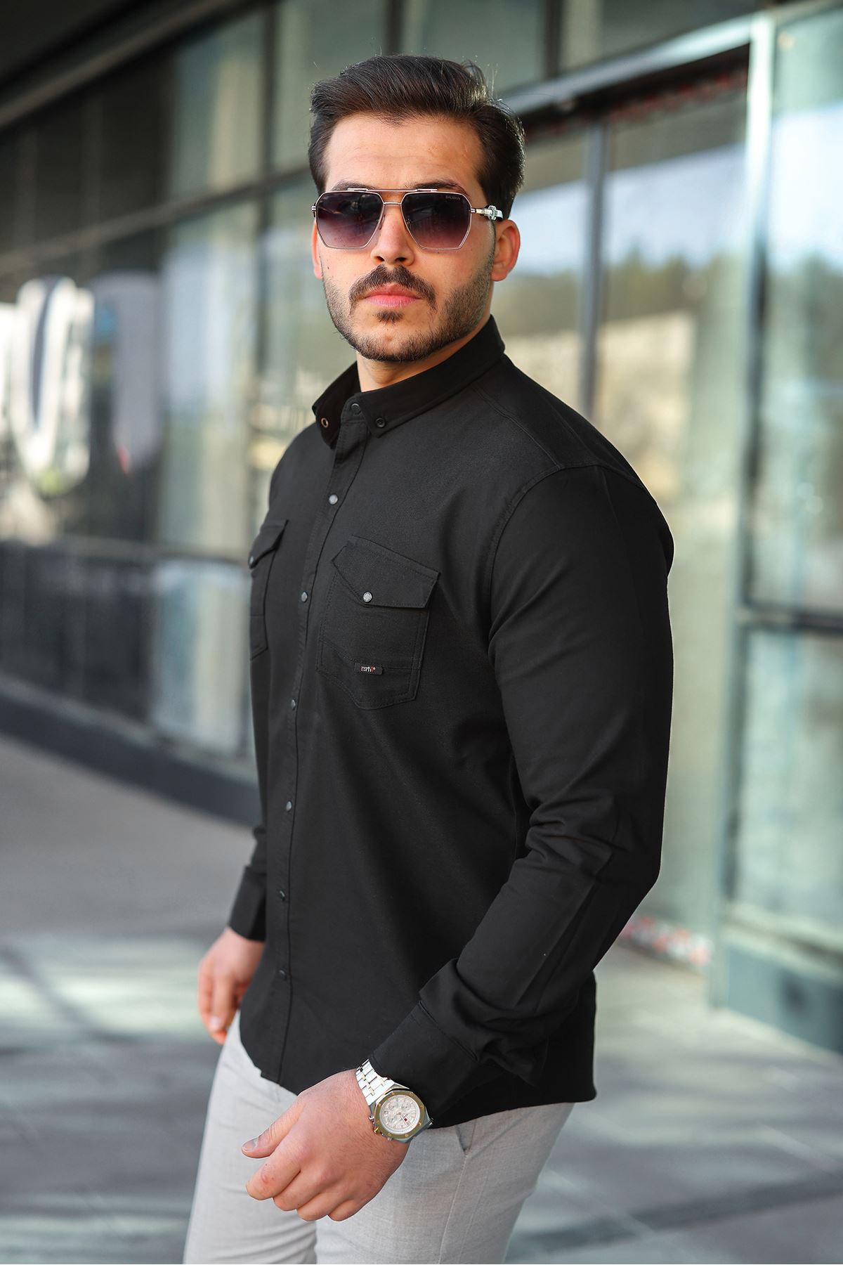 Slim Fit Jeans - Kot Erkek Gömlek Günlük Kullanıma Uygun