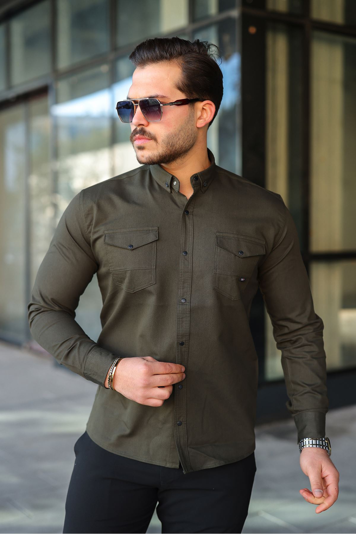 Slim Fit Jeans - Kot Erkek Gömlek Günlük Kullanıma Uygun