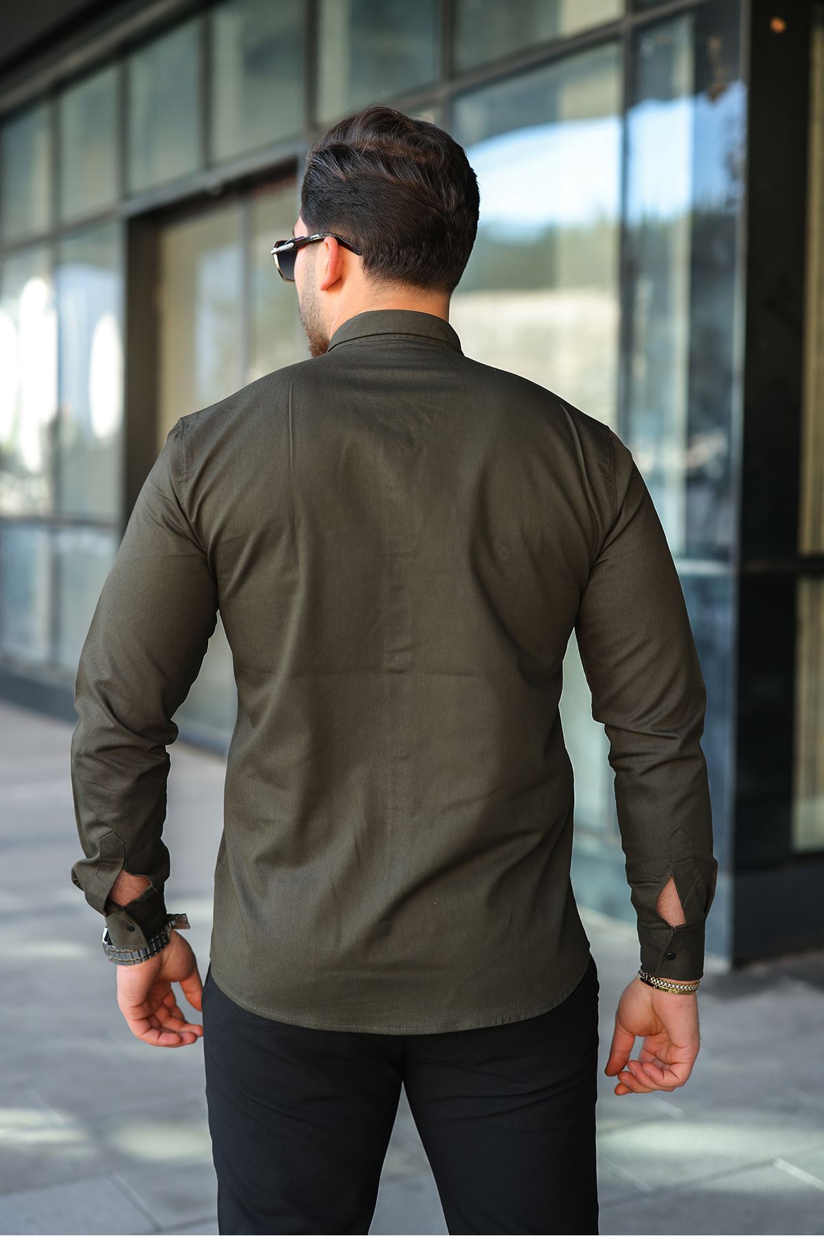 Slim Fit Jeans - Kot Erkek Gömlek Günlük Kullanıma Uygun