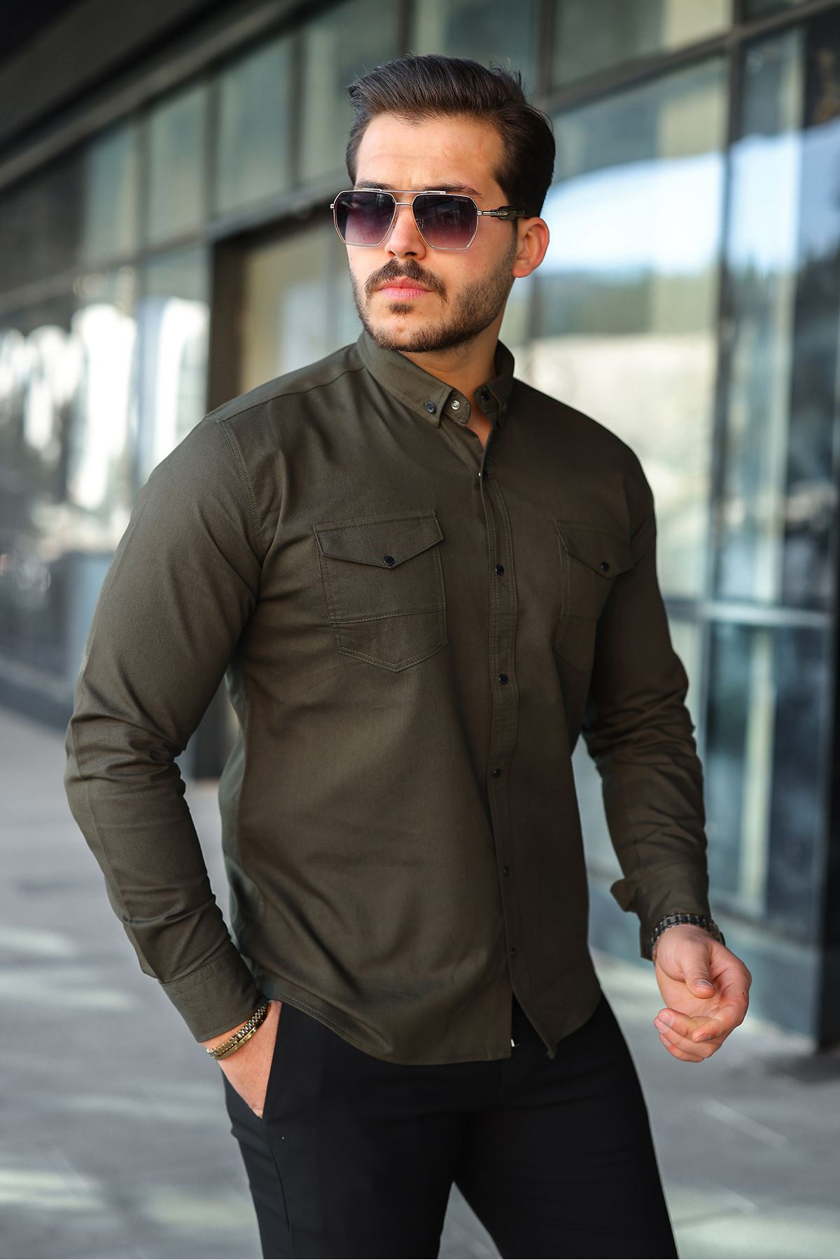 Slim Fit Jeans - Kot Erkek Gömlek Günlük Kullanıma Uygun