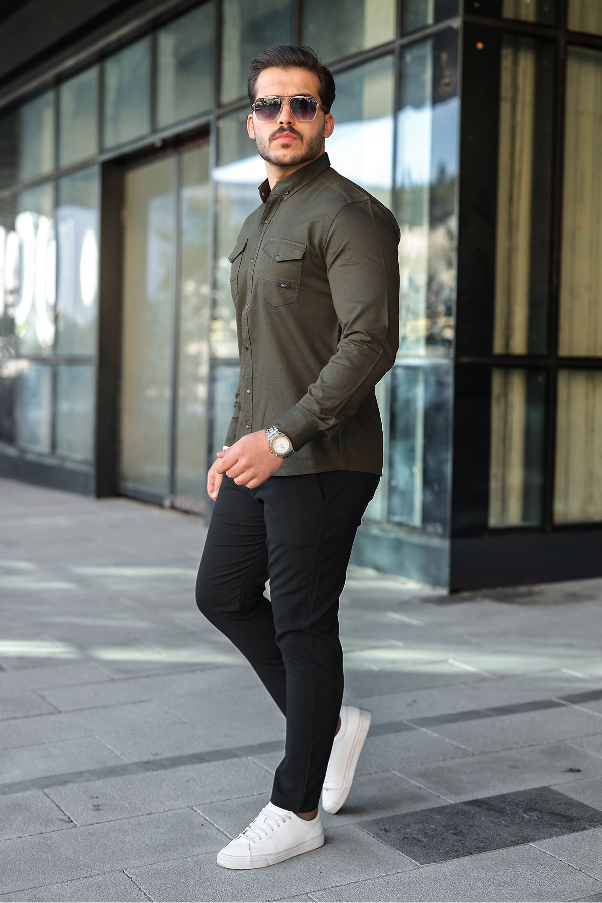 Slim Fit Jeans - Kot Erkek Gömlek Günlük Kullanıma Uygun