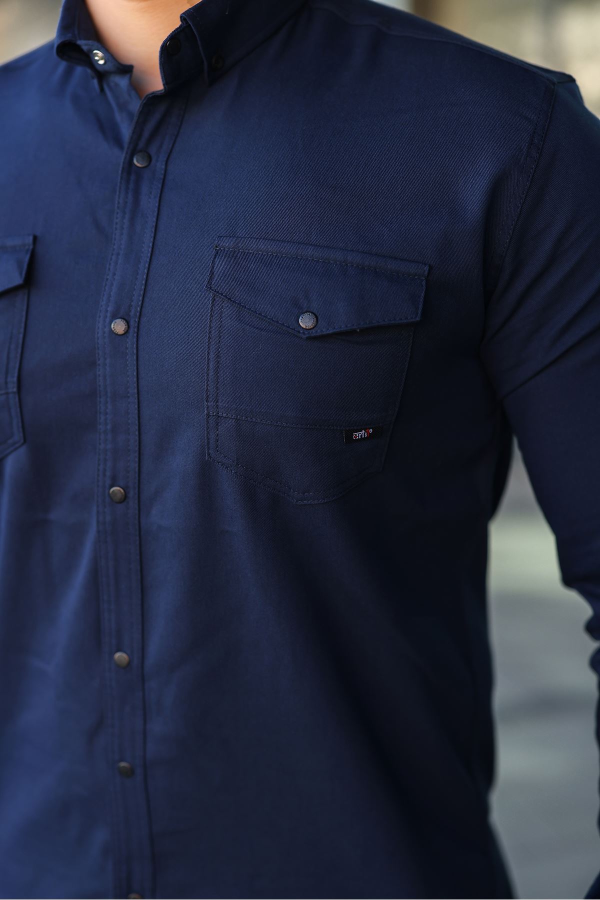 Slim Fit Jeans - Kot Erkek Gömlek Günlük Kullanıma Uygun