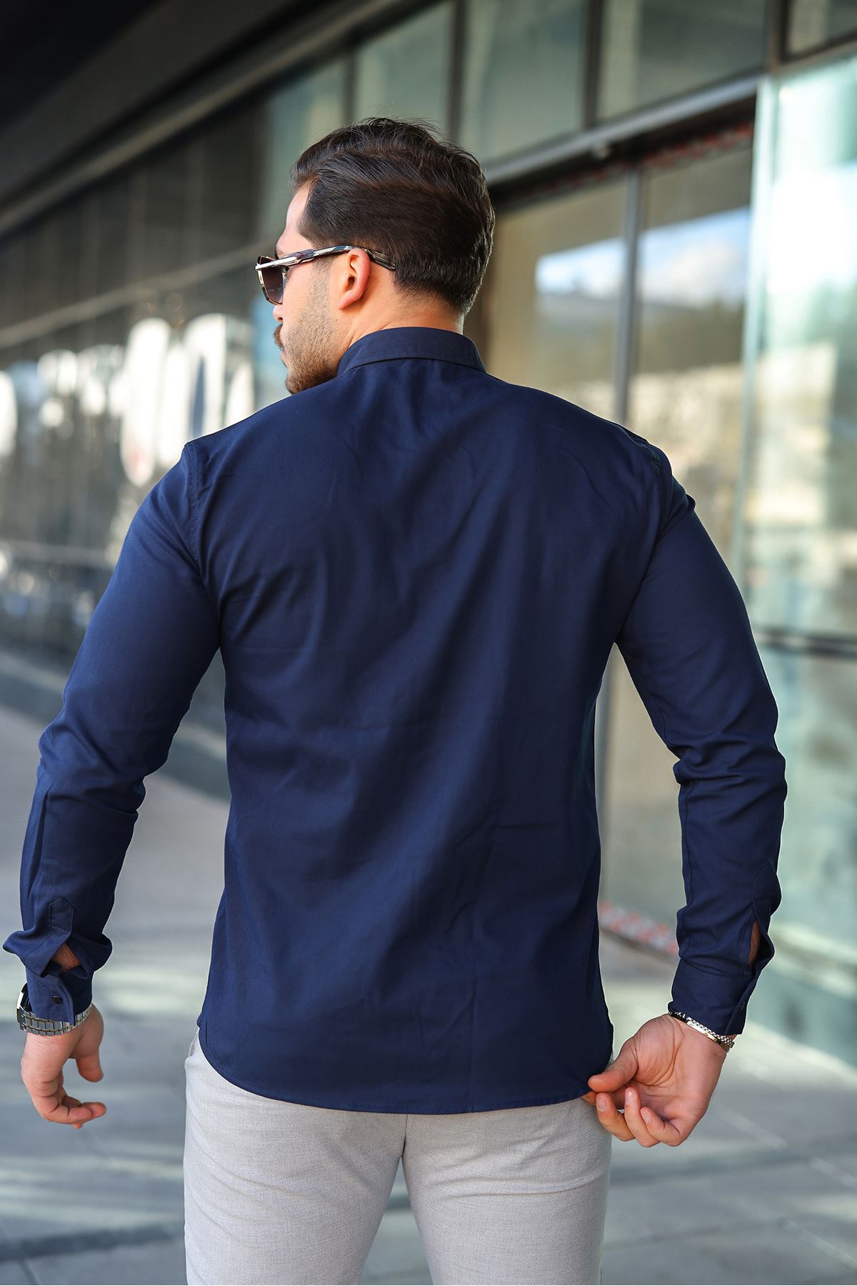 Slim Fit Jeans - Kot Erkek Gömlek Günlük Kullanıma Uygun