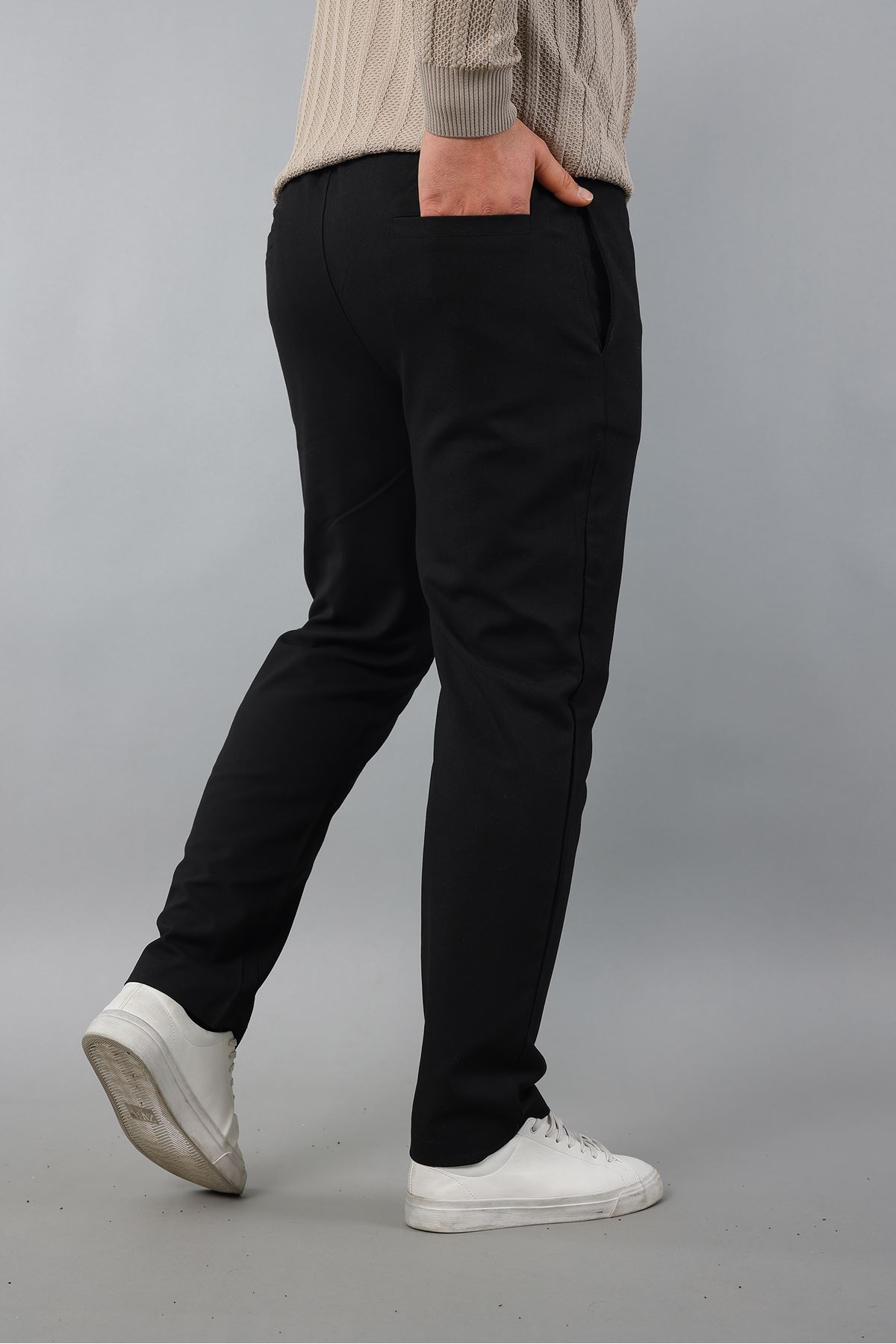 Erkek Apaş Yaka Çizgili Triko