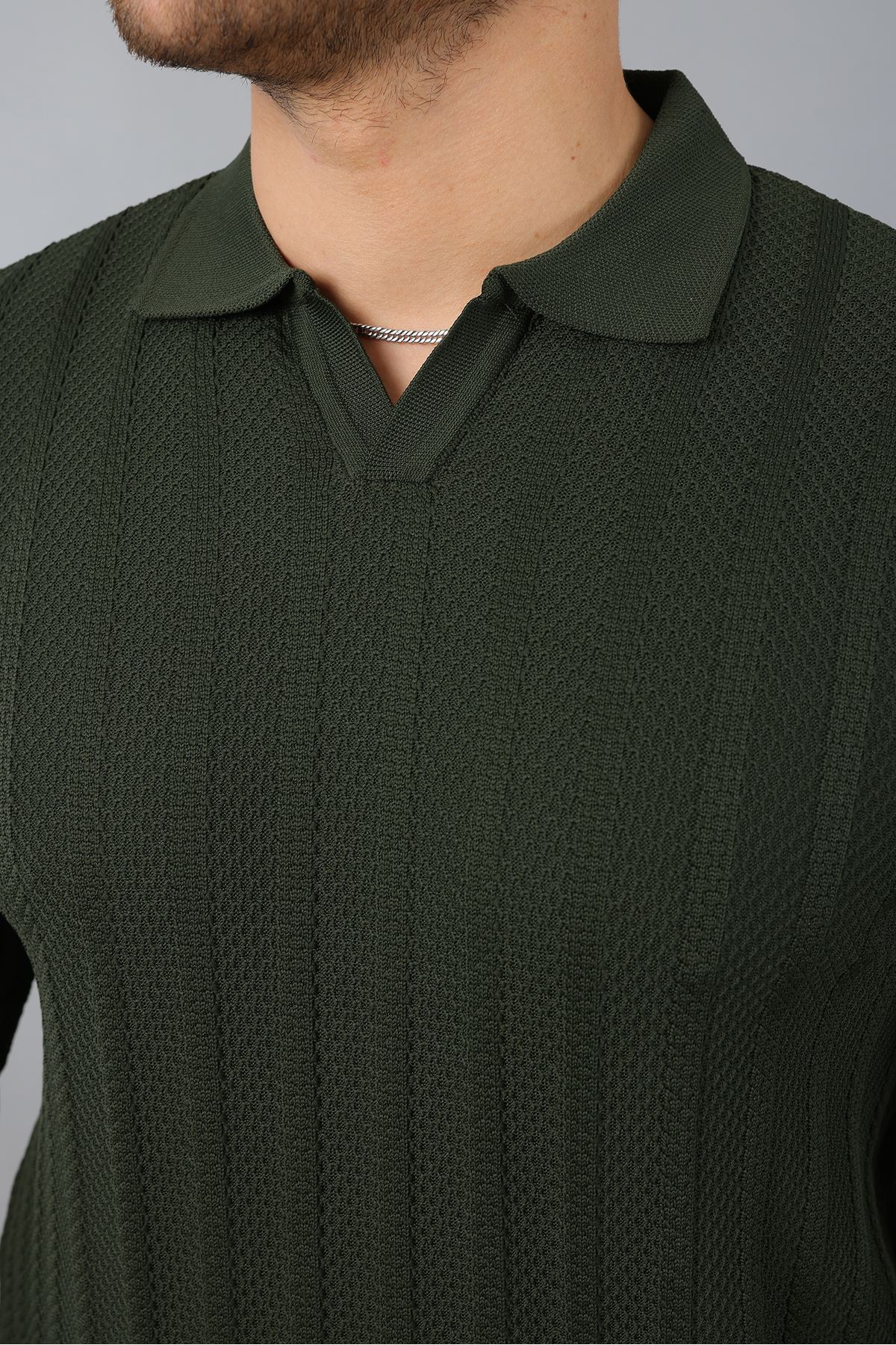 Erkek Polo Yaka Çizgili Triko