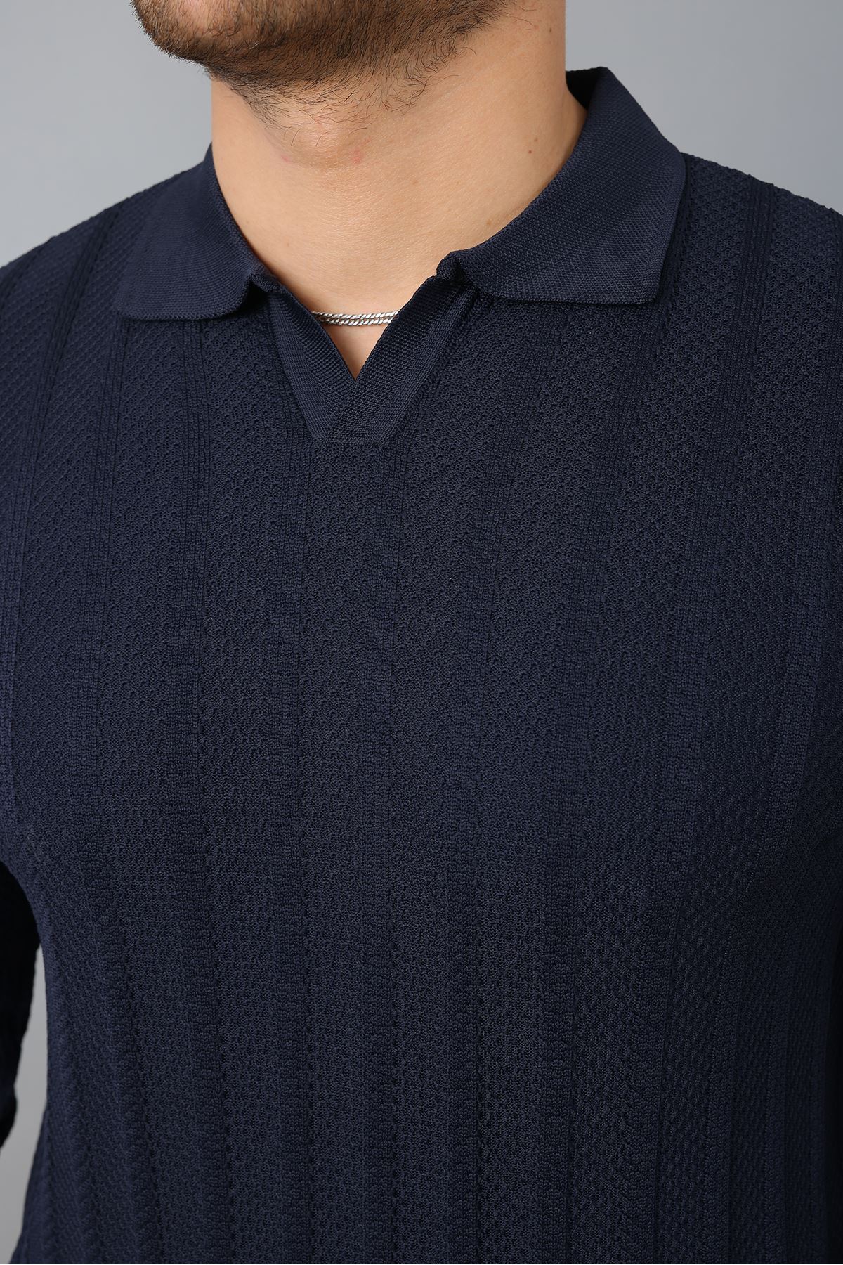 Erkek Polo Yaka Çizgili Triko