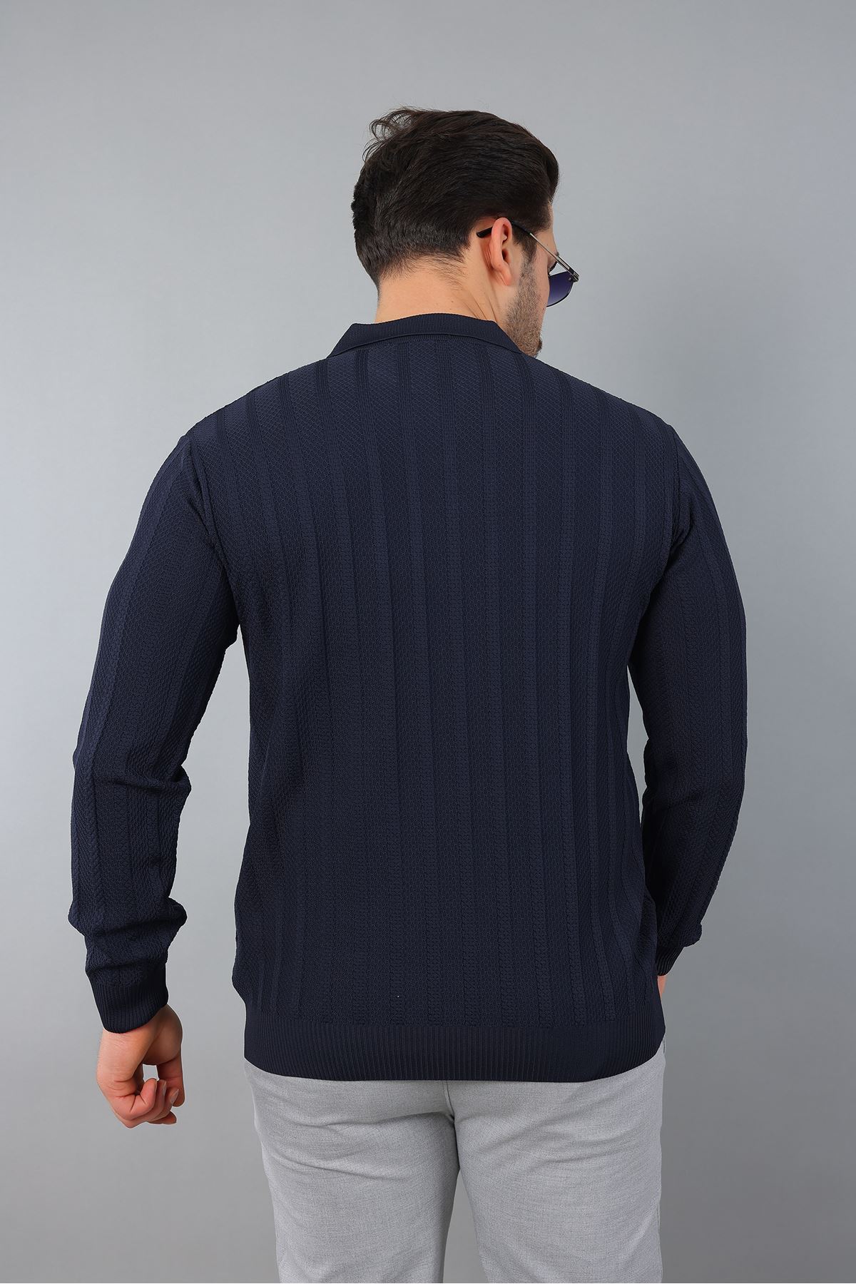 Erkek Polo Yaka Çizgili Triko