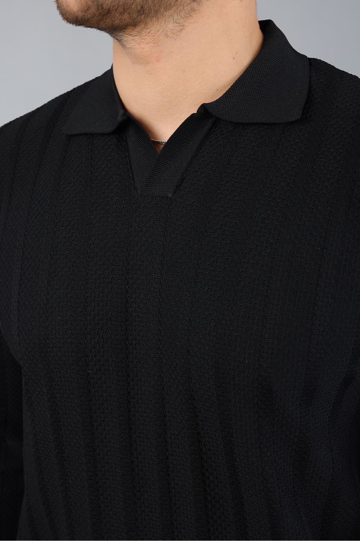 Erkek Polo Yaka Çizgili Triko