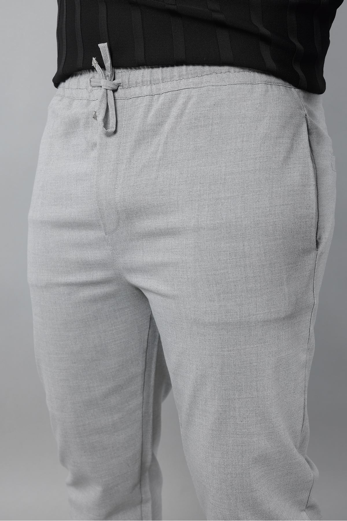 Erkek Uzun Kol Bisiklet Yaka Kendinden Çizgili Triko