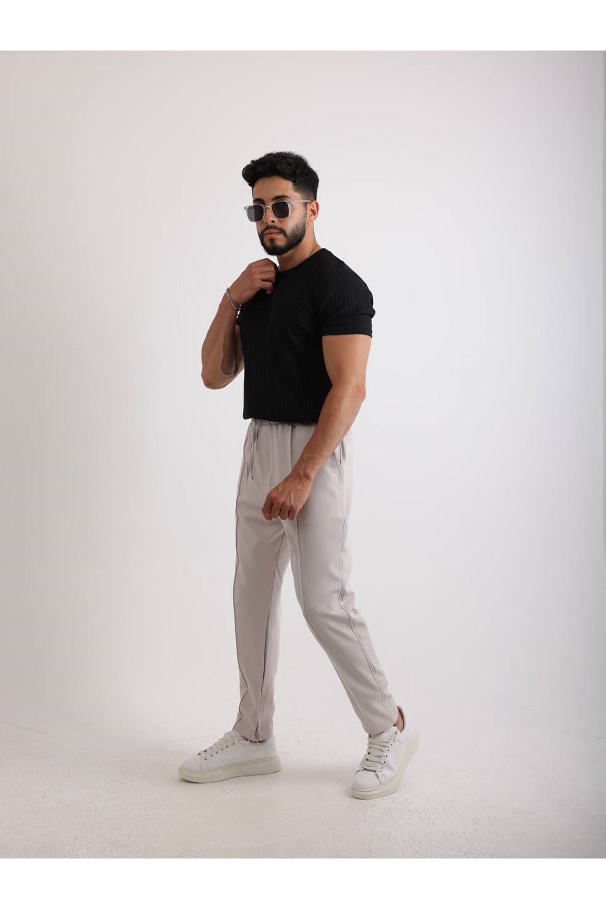 Zinox Kumaş Basic Kendinden Desenli T-shirt