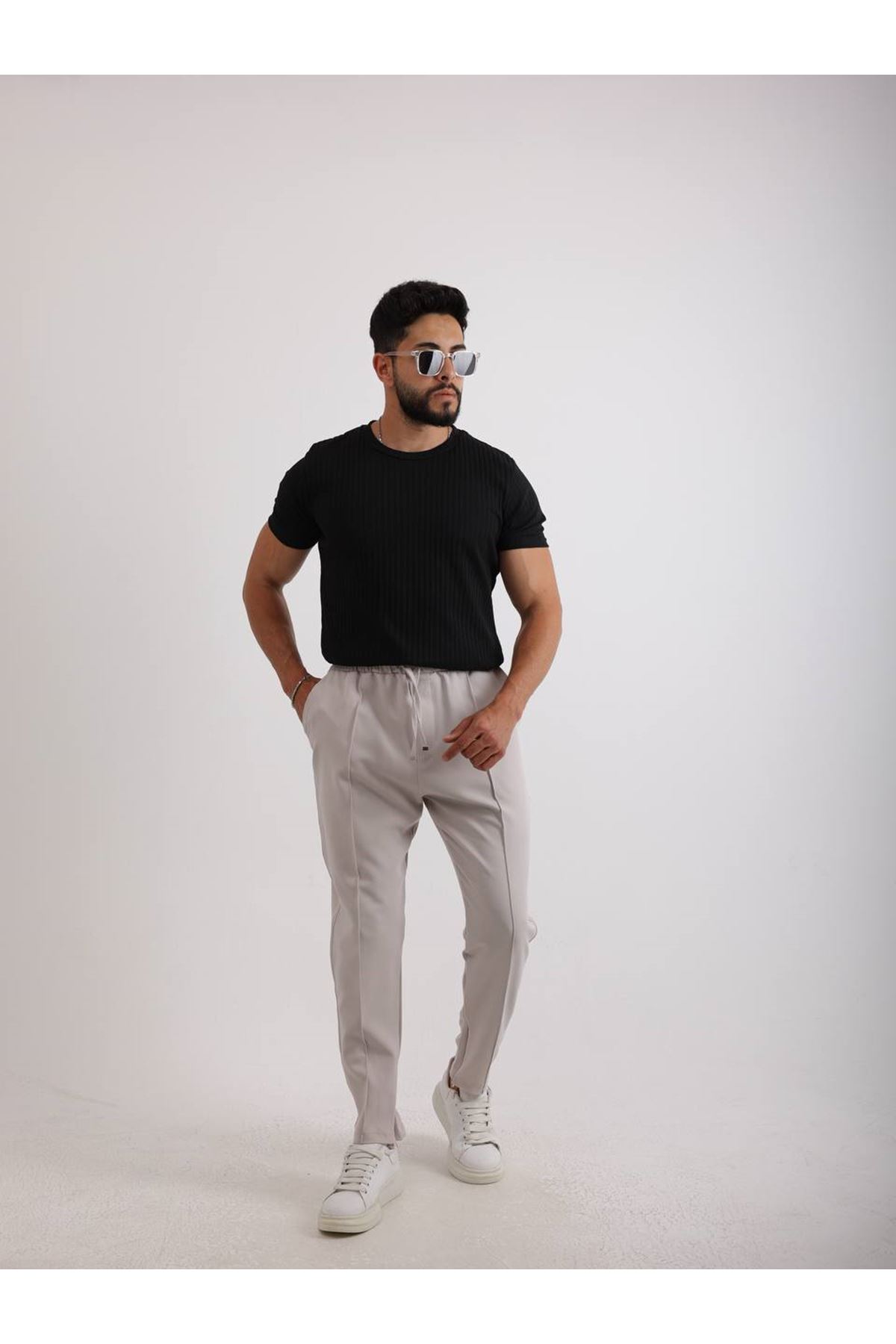 Zinox Kumaş Basic Kendinden Desenli T-shirt