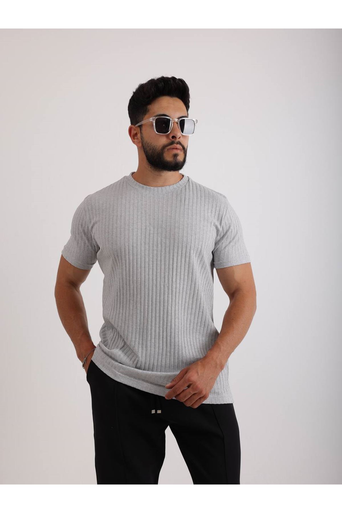 Zinox Kumaş Basic Kendinden Desenli T-shirt