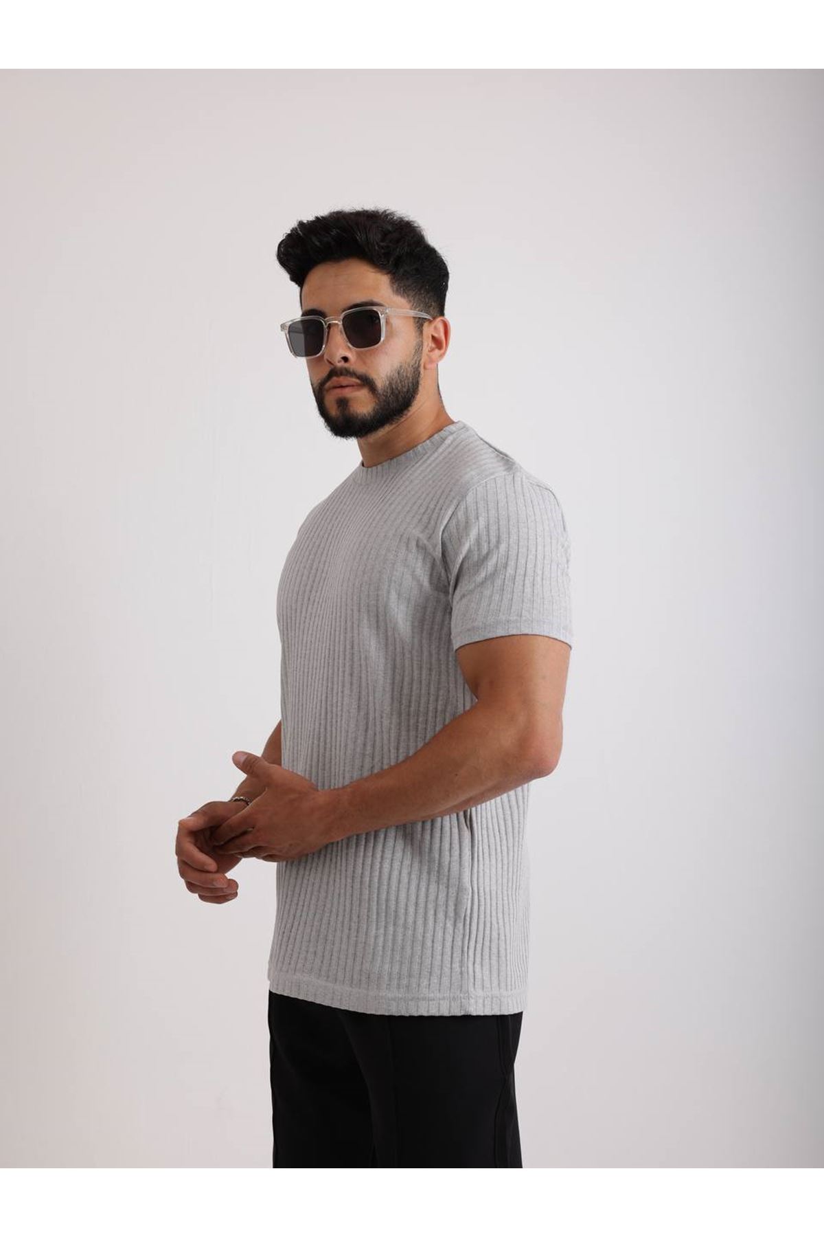 Zinox Kumaş Basic Kendinden Desenli T-shirt