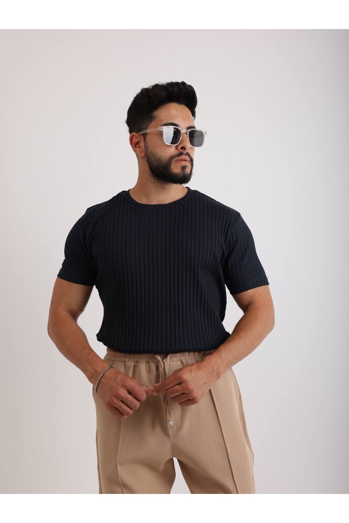 Zinox Kumaş Basic Kendinden Desenli T-shirt