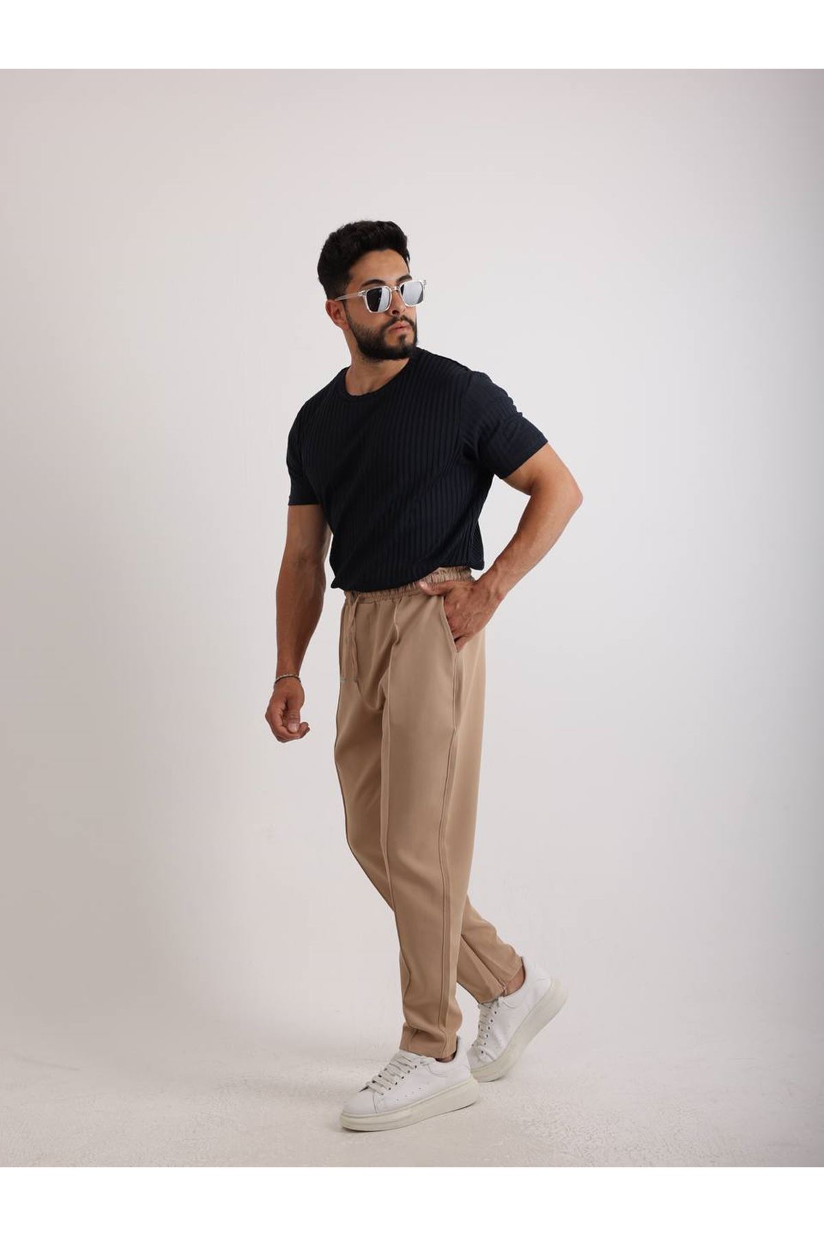 Zinox Kumaş Basic Kendinden Desenli T-shirt