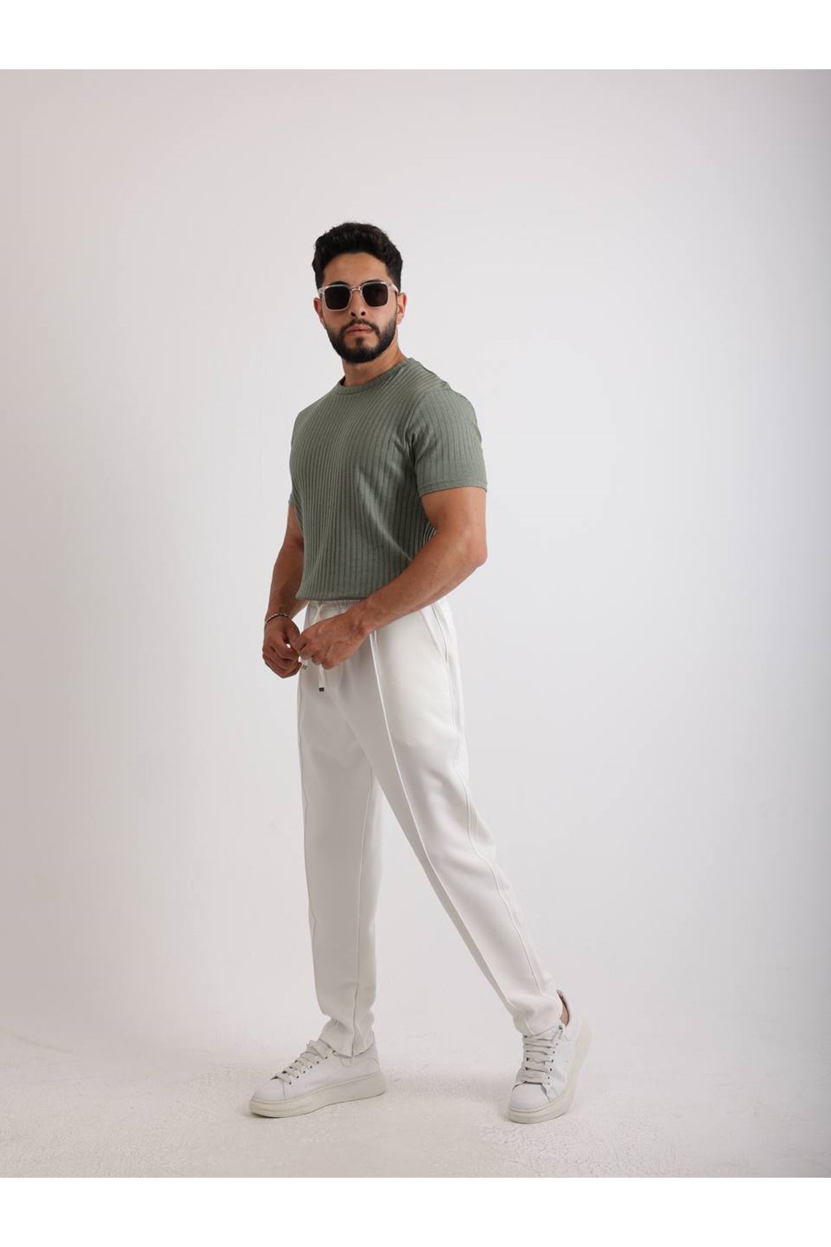 Zinox Kumaş Basic Kendinden Desenli T-shirt