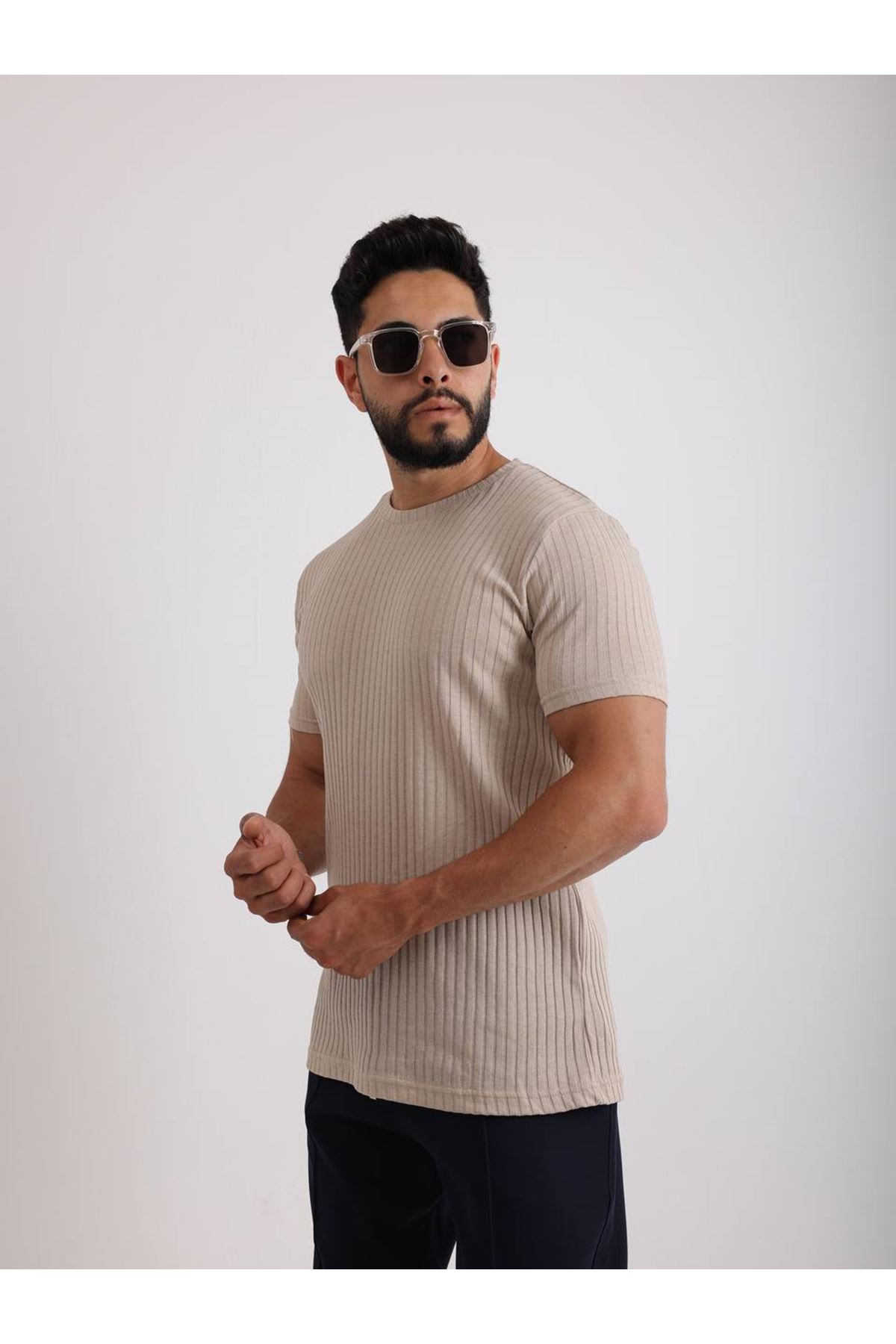 Zinox Kumaş Basic Kendinden Desenli T-shirt