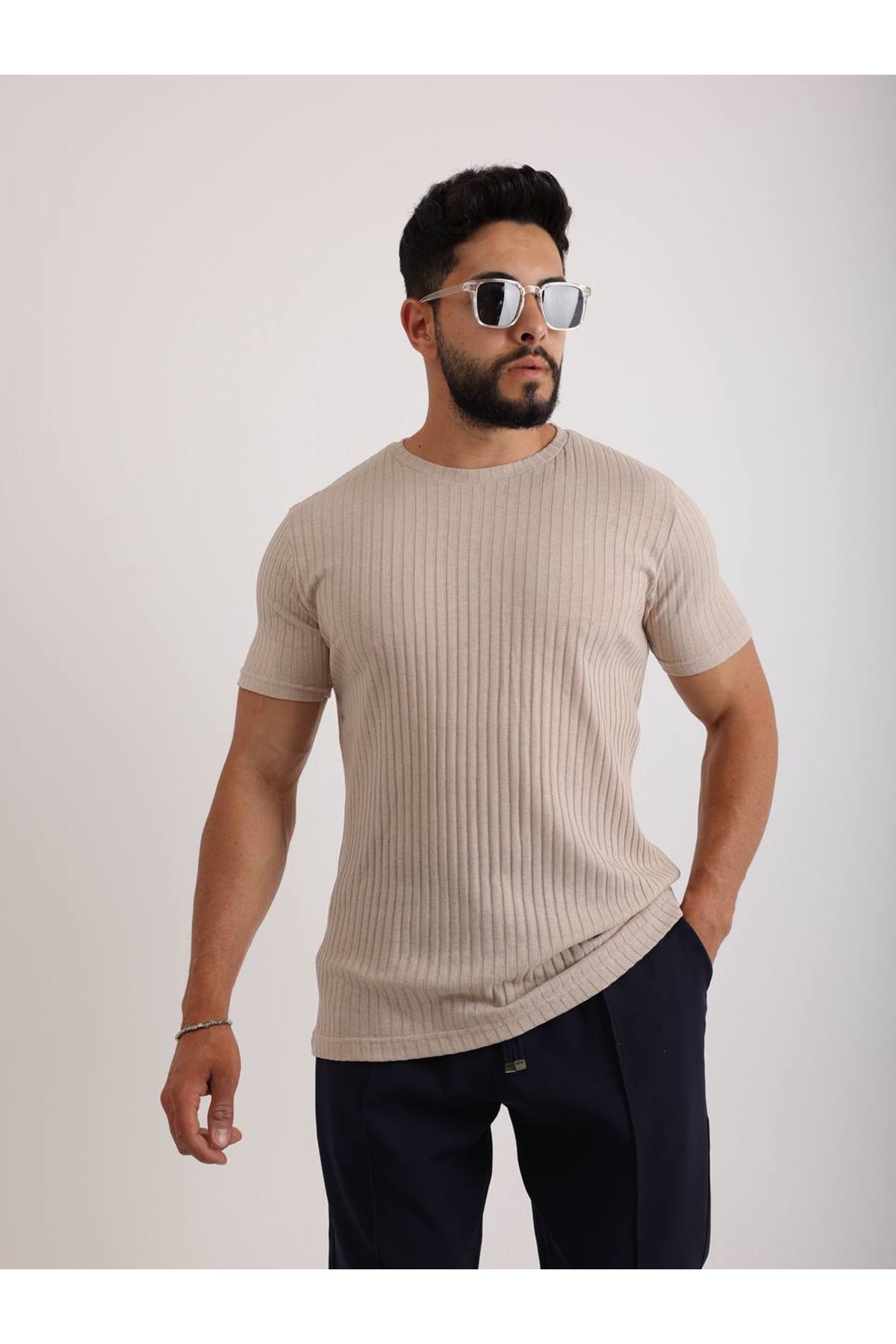 Zinox Kumaş Basic Kendinden Desenli T-shirt