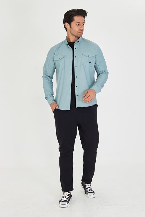 Slim Fit Erkek Kot Gömlek