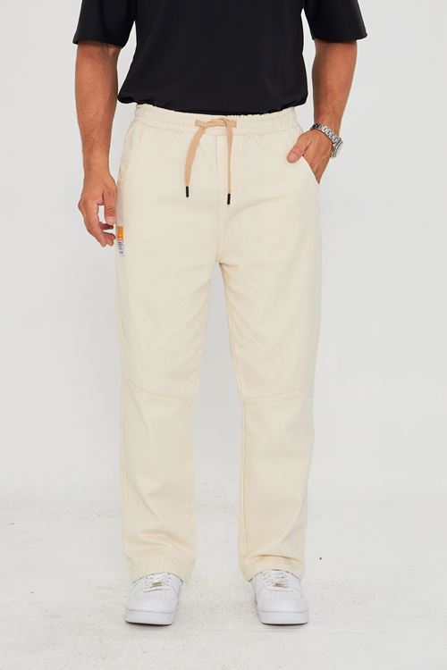 Erkek Baggy Parçalı Desen Yan Etiketli Gabardin Pantolon 721
