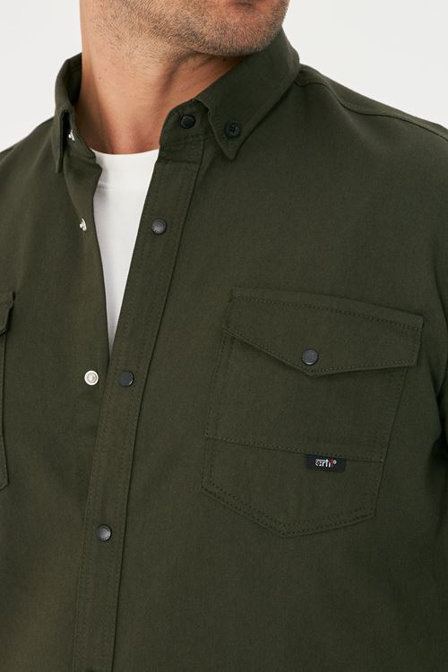 Slim Fit Erkek Kot Gömlek