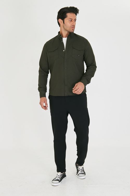 Slim Fit Erkek Kot Gömlek