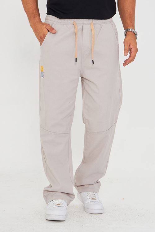 Erkek Baggy Parçalı Desen Yan Etiketli Gabardin Pantolon 721