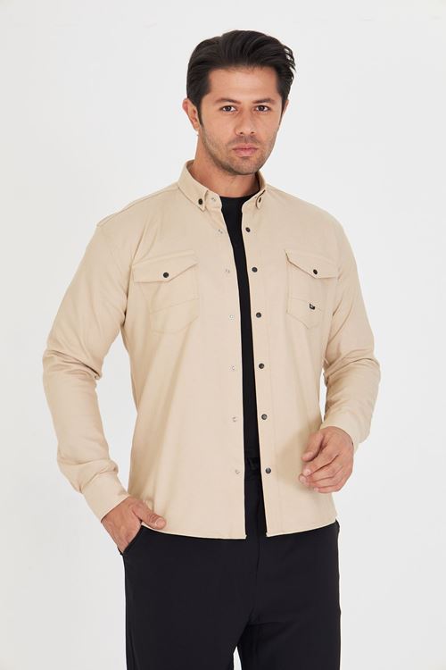 Slim Fit Erkek Kot Gömlek