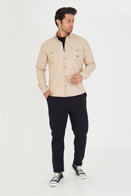 Slim Fit Erkek Kot Gömlek