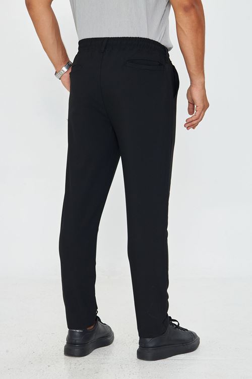 Erkek Bel Kemerli Klasik Bez Ayağı Kumaş Jogger