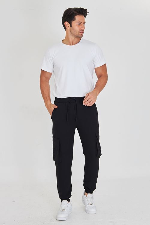 Duble Kumaş Kargo Cep Lastik Paça Pantolon