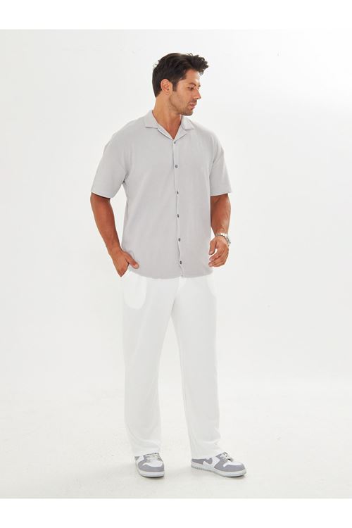 Erkek Baggy Krep Kumaş Bağcıklı Pantolon