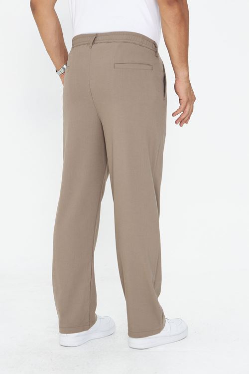 Erkek Pileli Baggy Bez Ayağı Kumaş Şık Pantolon