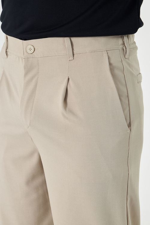 Erkek Pileli Baggy Bez Ayağı Kumaş Şık Pantolon