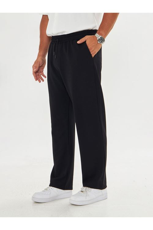 Erkek Baggy Krep Kumaş Bağcıklı Pantolon
