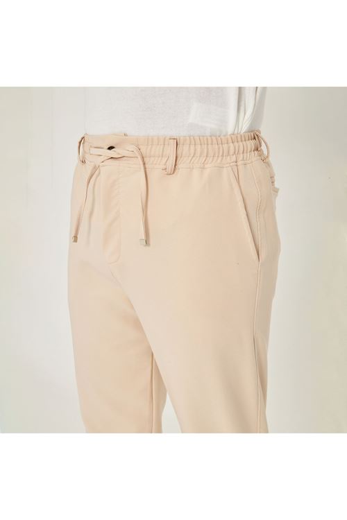 Erkek Bel Kemerli Bağcıklı Düz Paça Dabıl Kumaş Klasik Pantolon