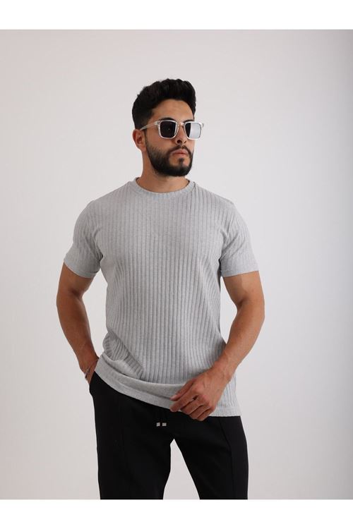 Zinox Kumaş Basic Kendinden Desenli T-shirt