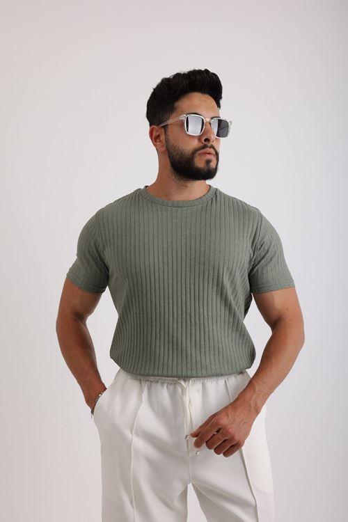 Erkek Fitilli Zinox Kumaş Tişört & Fermuarlı Duble Kumaş Pantolon Takım