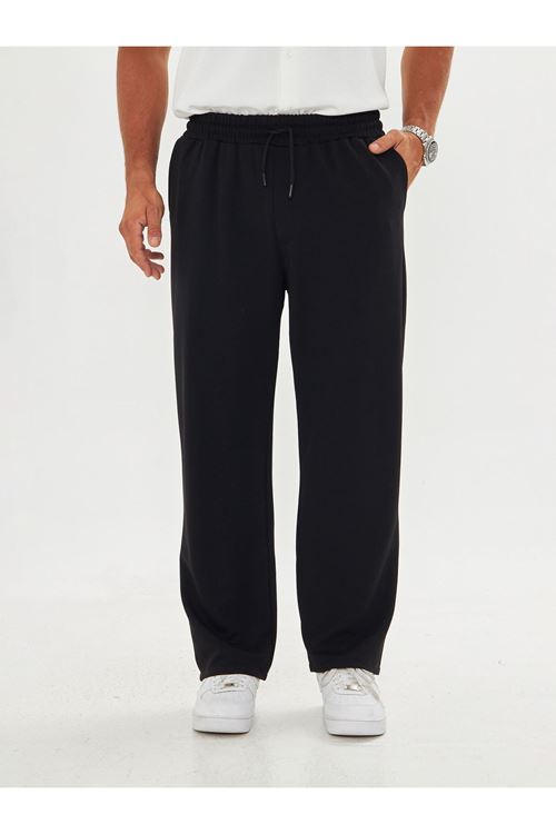 Erkek Baggy Krep Kumaş Bağcıklı Pantolon