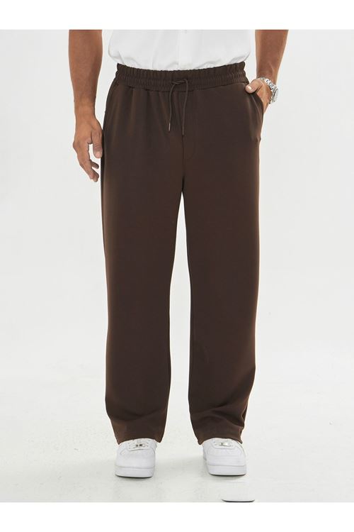 Erkek Baggy Krep Kumaş Bağcıklı Pantolon