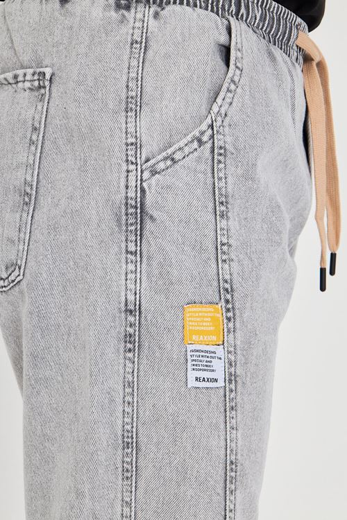 Erkek Parçalı Desen Yan Etiketli Paça Lastikli Bel Bağcıklı Pantolon 720