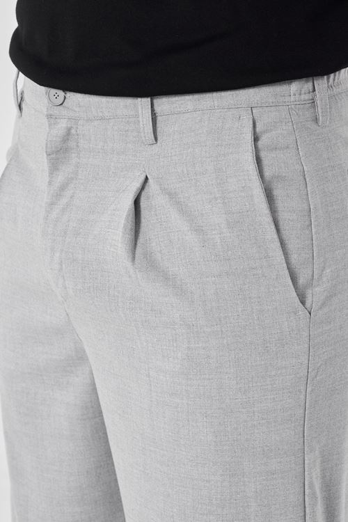 Erkek Pileli Baggy Bez Ayağı Kumaş Şık Pantolon